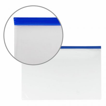 Папка-конверт на молнии А4 (230х333 мм), прозрачная, молния синяя, 0,11 мм, BRAUBERG, 221010 Папка-конверт на молнии А4 (230х333 мм), прозрачная, молния синяя, 0,11 мм, BRAUBERG, 221010