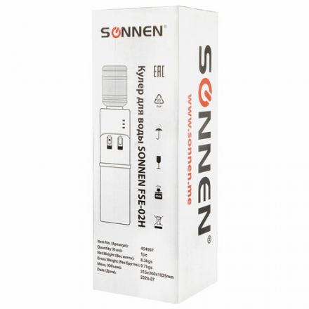 Кулер для воды SONNEN FSE-02H, напольный, НАГРЕВ/ОХЛАЖДЕНИЕ ЭЛЕКТРОННОЕ, 2 крана, белый, 454997 Кулер для воды SONNEN FSE-02H, напольный, НАГРЕВ/ОХЛАЖДЕНИЕ ЭЛЕКТРОННОЕ, 2 крана, белый, 454997