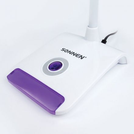 Настольная лампа / светильник SONNEN OU-147, на подставка, светодиодная, 5 Вт, белый/фиолетовый, 236672
