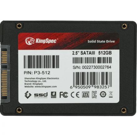 SSD Накопитель Kingspec SATA-III 512GB 2.5(P3-512) SSD Накопитель Kingspec SATA-III 512GB 2.5(P3-512)