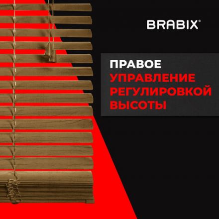 Жалюзи горизонтальные BRABIX 65х155 см, ПЛАСТИК, под дерево, бежевый, 608621 Жалюзи горизонтальные BRABIX 65х155 см, ПЛАСТИК, под дерево, бежевый, 608621