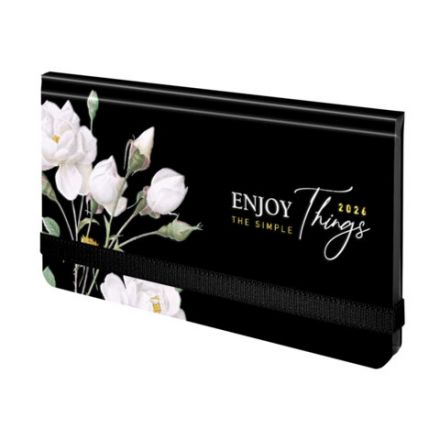 Еженедельник датированный 2026 с резинкой 171х93 мм, BRAUBERG, твердый, УФ-ЛАК, 64 л., "Розы", 117353