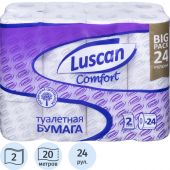 Бумага туалетная Luscan Comfort 2сл бел 100%цел втул 20,04м 167л 24шт/уп Бумага туалетная Luscan Comfort 2сл бел 100%цел втул 20,04м 167л 24шт/уп