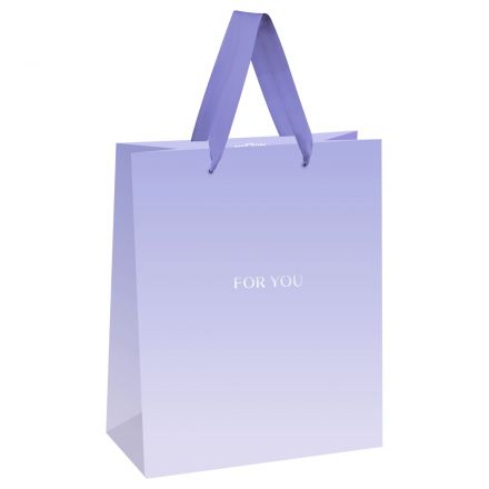 Пакет подарочный 18*23*10см MESHU "For you. Purple", фольга, матовая ламинация Пакет подарочный 18*23*10см MESHU "For you. Purple", фольга, матовая ламинация