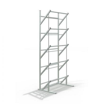 Стеллаж пристенный для бутылей Стилс-2 на 15 тар серый металлик 602х400х1455 мм