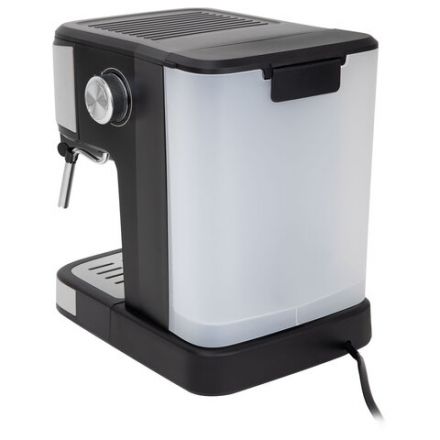 Кофеварка рожковая ручной капучинатор SONNEN CM8501, 1100 Вт, 1,5 л, 15 бар, черная/серебро, 456335
