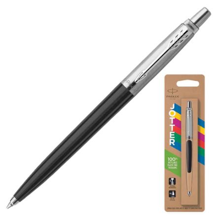 Ручка шариковая PARKER "Jotter Plastic CT", корпус черный, детали нержавеющая сталь, блистер, синяя, 2096873 Ручка шариковая PARKER "Jotter Plastic CT", корпус черный, детали нержавеющая сталь, блистер, синяя, 2096873