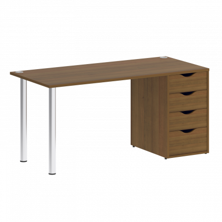 Home Office Стол письменный VR.SP-3-158.4 Орех/Хром опоры 1580*720*750 Home Office Стол письменный VR.SP-3-158.4 Орех/Хром опоры 1580*720*750