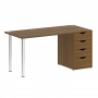 Home Office Стол письменный VR.SP-3-158.4 Орех/Хром опоры 1580*720*750