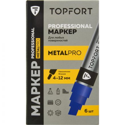 Маркер для металла TOPFORT MetalPro 4-12 мм синий Маркер для металла TOPFORT MetalPro 4-12 мм синий
