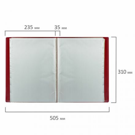 Папка 60 вкладышей BRAUBERG "Office", красная, 0,6 мм, 271329 Папка 60 вкладышей BRAUBERG "Office", красная, 0,6 мм, 271329