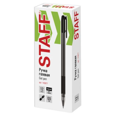 Ручка гелевая с грипом STAFF "Basic" GP-677, ЧЕРНАЯ, корпус тонированный, узел 0,5 мм, линия письма 0,35 мм, 143677 Ручка гелевая с грипом STAFF "Basic" GP-677, ЧЕРНАЯ, корпус тонированный, узел 0,5 мм, линия письма 0,35 мм, 143677