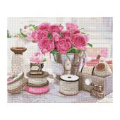 Алмазная мозаика ТРИ СОВЫ "Розы и кружево", 40*50см, холст, картонная коробка с пластиковой ручкой Алмазная мозаика ТРИ СОВЫ "Розы и кружево", 40*50см, холст, картонная коробка с пластиковой ручкой