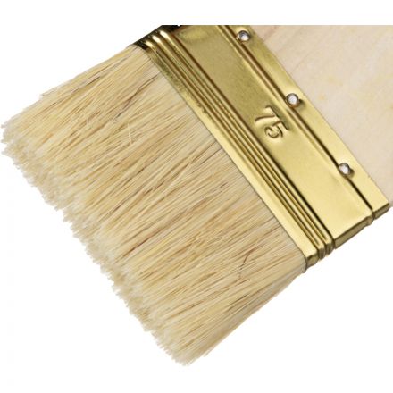 Кисть плоская ЗУБР УНИВЕРСАЛ-ОПТИМА, светлая щетина, 75мм Кисть плоская ЗУБР УНИВЕРСАЛ-ОПТИМА, светлая щетина, 75мм