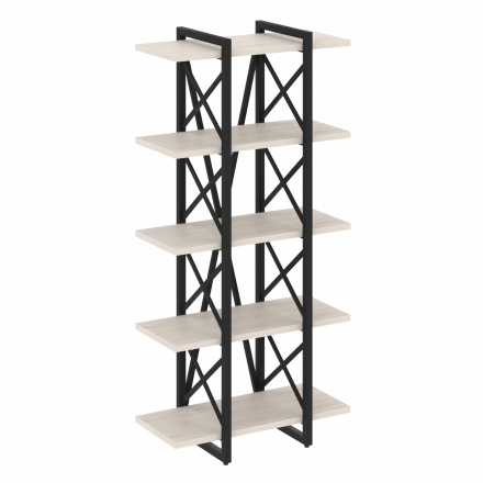 Loft Стеллаж на регулируемых опорах-5 полок VR.L-MST.O-5.4V Денвер светлый/Чёрный металл 800*400*1650 Loft Стеллаж на регулируемых опорах-5 полок VR.L-MST.O-5.4V Денвер светлый/Чёрный металл 800*400*1650