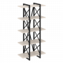 Loft Стеллаж на регулируемых опорах-5 полок VR.L-MST.O-5.4V Денвер светлый/Чёрный металл 800*400*1650