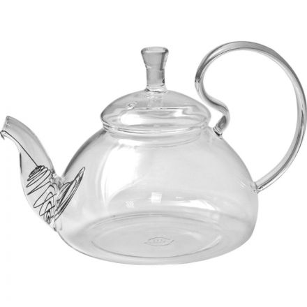 Чайник заварочный 600мл стекл. ДИКАЯ ВИШНЯ (пружина в носике) (TP124)