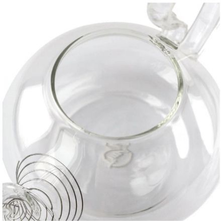 Чайник заварочный 600мл стекл. ДИКАЯ ВИШНЯ (пружина в носике) (TP124)