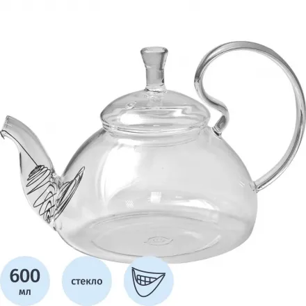 Чайник заварочный 600 мл стекл. ДИКАЯ ВИШНЯ (пружина в носике) (TP124) Чайник заварочный 600 мл стекл. ДИКАЯ ВИШНЯ (пружина в носике) (TP124)