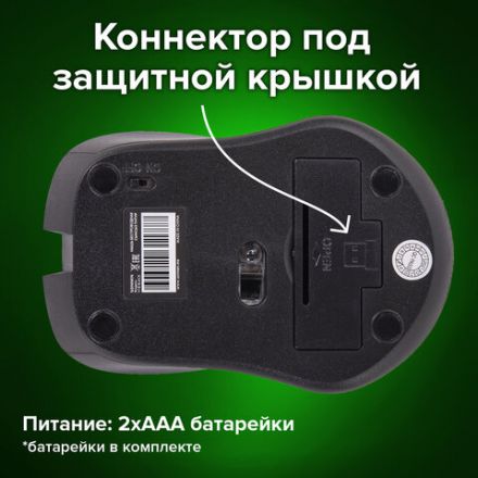 Мышь беспроводная с бесшумным кликом SONNEN V18, USB, 800/1200/1600 dpi, 4 кнопки, черная, 513514