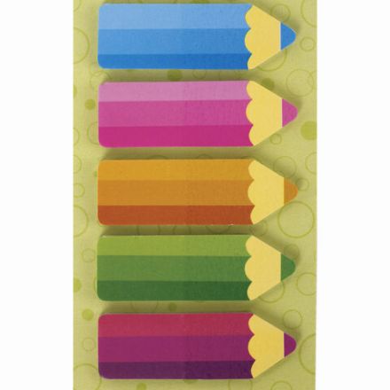 Закладки клейкие ЮНЛАНДИЯ бумажные "Фигурные карандаши", 45х15 мм, 5 штук х 25 листов, ассорти, 111359 Закладки клейкие ЮНЛАНДИЯ бумажные "Фигурные карандаши", 45х15 мм, 5 штук х 25 листов, ассорти, 111359