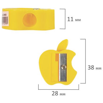 Точилка ПИФАГОР "Яблоко", пластиковая, корпус ассорти, 228433 Точилка ПИФАГОР "Яблоко", пластиковая, корпус ассорти, 228433