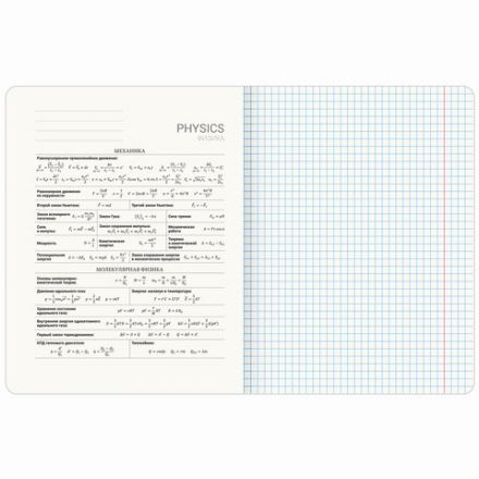 Тетрадь предметная VINTAGE 48 л., SoftTouch, ФИЗИКА, клетка, подсказ, BRAUBERG, 405158