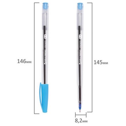 Ручка шариковая масляная BRAUBERG "Ice", СИНЯЯ, корпус прозрачный, узел 0,6 мм, линия письма 0,3 мм, 142686 Ручка шариковая масляная BRAUBERG "Ice", СИНЯЯ, корпус прозрачный, узел 0,6 мм, линия письма 0,3 мм, 142686