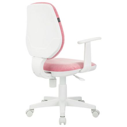 Кресло детское BRABIX "Fancy MG-201W", с подлокотниками, пластик белый, ткань вельветовая, розовое, 533009 Кресло детское BRABIX "Fancy MG-201W", с подлокотниками, пластик белый, ткань вельветовая, розовое, 533009