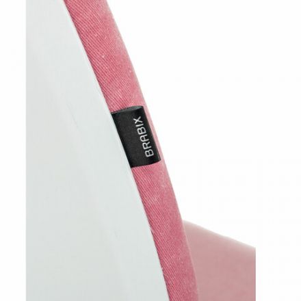 Кресло детское BRABIX "Fancy MG-201W", с подлокотниками, пластик белый, ткань вельветовая, розовое, 533009 Кресло детское BRABIX "Fancy MG-201W", с подлокотниками, пластик белый, ткань вельветовая, розовое, 533009