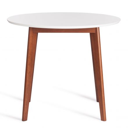 Стол обеденный BOSCO (Боско), основание бук, столешница мдф, D900, Белый + Коричневый Стол обеденный BOSCO (Боско), основание бук, столешница мдф, D900, Белый + Коричневый