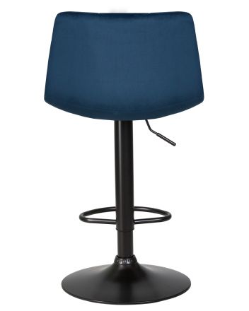 Стул барный DOBRIN TAILOR BLACK, синий велюр (MJ9-117)