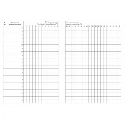 Журнал уч темп и влажн в склад помещ:СанПиН 2.3/2.4.3590-20,2 шт/уп,КЖ-1783