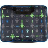 Папка для тетрадей №1School Robot чер А4 на молн с ручк,ткань,75мм,ПМД-4-20 Папка для тетрадей №1School Robot чер А4 на молн с ручк,ткань,75мм,ПМД-4-20