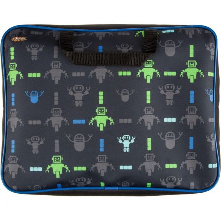 Папка для тетрадей №1School Robot чер А4 на молн с ручк,ткань,75мм,ПМД-4-20