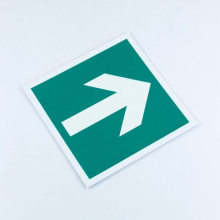 Знак эвакуационный "Направляющая стрелка", КОМПЛЕКТ 3 штук, 200х200х2 мм, фотолюминесцентный, пластик, E02-01, Е02-01 Знак эвакуационный "Направляющая стрелка", КОМПЛЕКТ 3 штук, 200х200х2 мм, фотолюминесцентный, пластик, E02-01, Е02-01