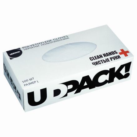 Перчатки полиэтиленовые одноразовые 250 пар (500 штук) размер L, коробка-диспенсер, плотные Перчатки полиэтиленовые одноразовые 250 пар (500 штук) размер L, коробка-диспенсер, плотные