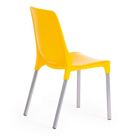 Стул GENIUS (mod 75) металл/пластик, 46x56x84cм, желтый/ножки хром Стул GENIUS (mod 75) металл/пластик, 46x56x84cм, желтый/ножки хром