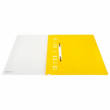 Скоросшиватель пластиковый с перфорацией BRAUBERG EXTRA, А4, 140/180 мкм, желтый, 272899