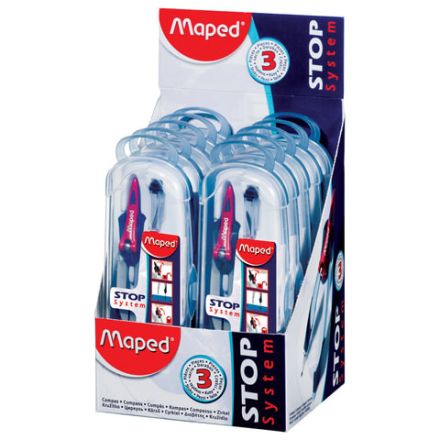 Готовальня MAPED (Франция) "Stop System", 3 предмета, ударопрочный пенал с европодвесом, 196100 Готовальня MAPED (Франция) "Stop System", 3 предмета, ударопрочный пенал с европодвесом, 196100