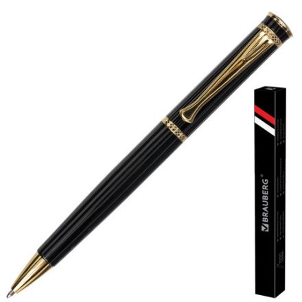 Ручка подарочная шариковая BRAUBERG "Perfect Black", корпус черный, узел 1 мм, линия письма 0,7 мм, синяя, 141416 Ручка подарочная шариковая BRAUBERG "Perfect Black", корпус черный, узел 1 мм, линия письма 0,7 мм, синяя, 141416