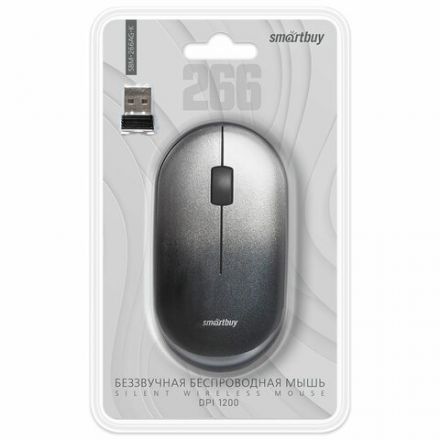 Мышь беспроводная бесшумная SMARTBUY 266AG-K, USB, 2 кнопки + 1 колесо, оптическая, черная, SBM-266AG-K Мышь беспроводная бесшумная SMARTBUY 266AG-K, USB, 2 кнопки + 1 колесо, оптическая, черная, SBM-266AG-K