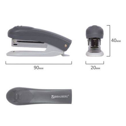 Степлер №10 BRAUBERG "Original", до 12 листов, с антистеплером, серый, 222531 Степлер №10 BRAUBERG "Original", до 12 листов, с антистеплером, серый, 222531