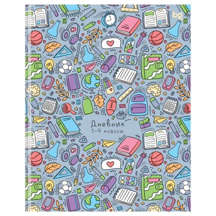 Дневник 1-4 кл. 48л. (ЛАЙТ) BG "Школьные предметы", матовая ламинация Дневник 1-4 кл. 48л. (ЛАЙТ) BG "Школьные предметы", матовая ламинация