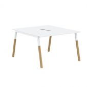 Стол FWST 1113 Белый премиум/Белый-Бук 1180х1370х733 FORTA Стол FWST 1113 Белый премиум/Белый-Бук 1180х1370х733 FORTA