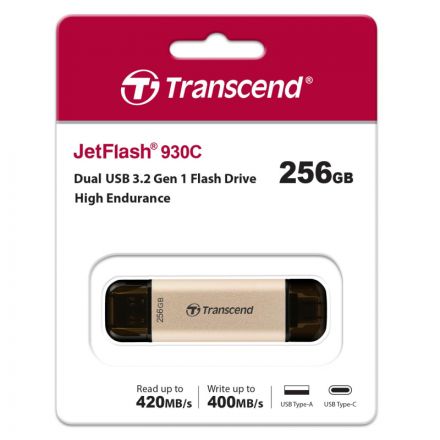 Флеш-память Transcend JetFlash 930C, 256Gb, USB 3.2 G1, зол, TS256GJF930C