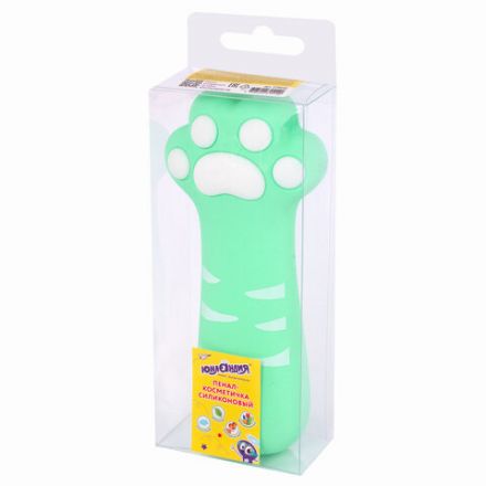 Пенал-косметичка ЮНЛАНДИЯ на молнии, силикон, "Paw Mint", мятный, 20х7 см, 270056