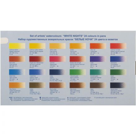 Краски акварельные Белые ночи 24цв кюветы 1942090 Краски акварельные Белые ночи 24цв кюветы 1942090