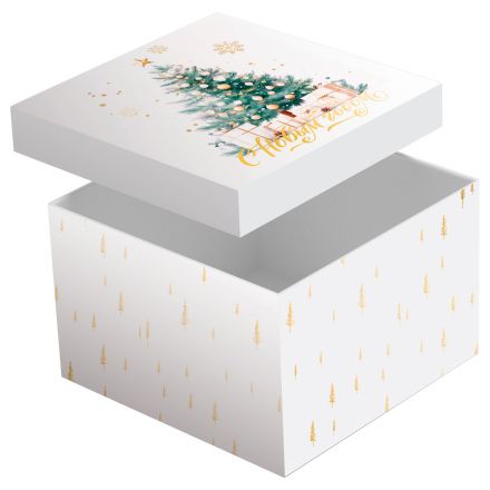 Коробка складная подарочная MESHU "New Year", (15*15*15см), отд фольгой Коробка складная подарочная MESHU "New Year", (15*15*15см), отд фольгой
