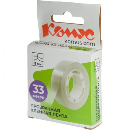 Клейкая лента канцелярская Комус 15x33 Клейкая лента канцелярская Комус 15x33